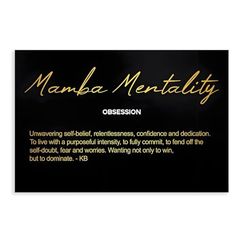 ANINCA Mamba Mentality - Póster de lona retro inspirador, decoración de dormitorio, paisaje, oficina, habitación, regalo, 40 x 60 cm