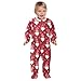 Emelivor Christmas Gnome Snow Red Baby Newborn One-Piece Pajamas Infant Footed Pjs with Zipper for Boys Girls