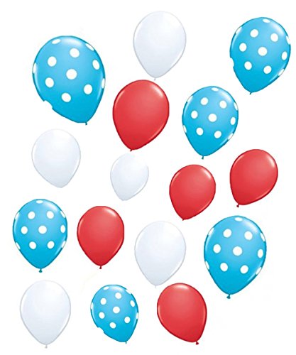 90shine 30 Pack Dr. Suess Theme Latex Balloons - Baby Shower/Birthday/Cat Hat Party Supplies Decorations by Yen Jean