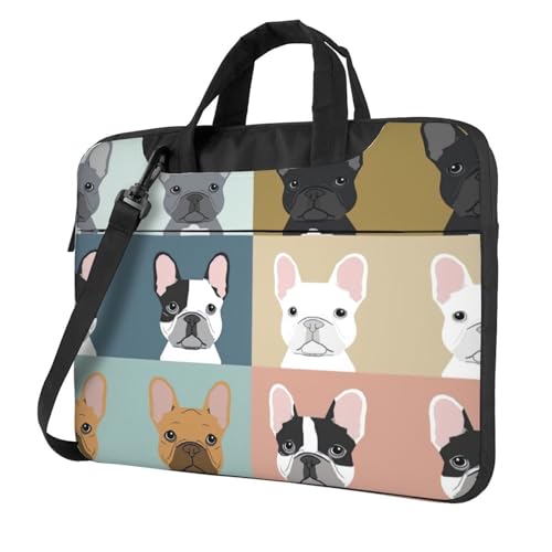 Sacoche ordinateur portable bouledogue français, cadeau idéal
