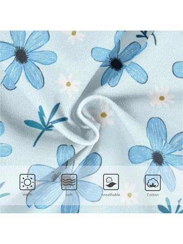 ZZKKO Cute Blue Daisy Floral Girls Underwear Toddler Panties for Girls Comfort Brief Size 2T3