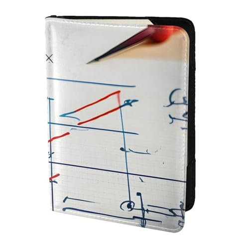 Étui de passeport en cuir formules mathématiques, le cadeau de voyage idéal