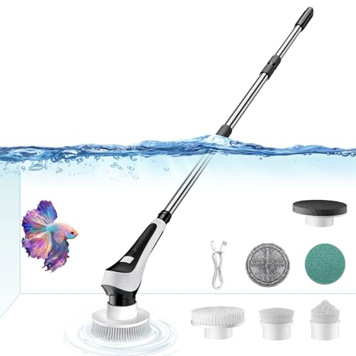 Changeur d'eau pour aquarium électrique avec brosse rotative IPX8 pour éliminer les algues