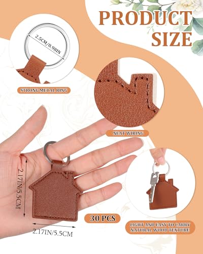 Image of Home Keychain Bulk PU House Shaped Keychain New Home House Warming Gifts for Real Estate Family