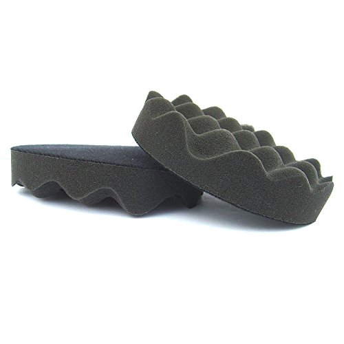 Polierschwämme Polierpads Polierzubehör 180 mm oder 150 mm Gewaffelt oder Glatt - Kletthaftend & In Verschiedenen Härtegraden Für Die Poliermaschine 2er-Set Schwarz (Soft-Medium, 180 mm gewaffelt)