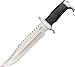 GIL HIBBEN Extreme Survival Survivor Bowie Knife With Leather Belt Sheath - 7Cr17 Stainless Steel Sawback Blade, Hefty Handguard and Pommel, Pakkawood Handle, Take into the Wilderness - Length 15
