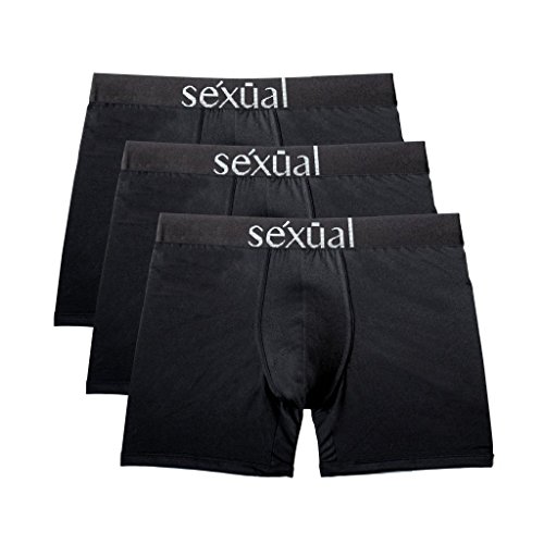 Michel Germain Mens Underwear, Boxer Briefs, Sexual Black Boxer Briefs (3, Medium)