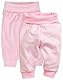 Playshoes Baby-Mädchen Sweat-Hose Jogginghose, Ringel Uni Rosa, 62 cm (2er Pack)