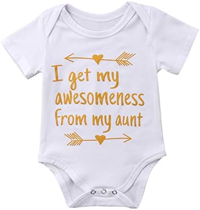 BULINGNA Cotton Newborn Infant Baby Boys Girls Short Sleeve Aunt Bodysuit Romper Outfit Clothes