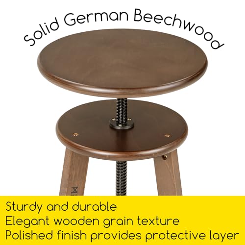 Image of MEEDEN Walnut Drafting Stool with Solid Beech Wood, Height Adjustable Artist Studio Stool, Bar Stool, Office & Kitchen Stool, Perfect for Studio, Home Use, Bars