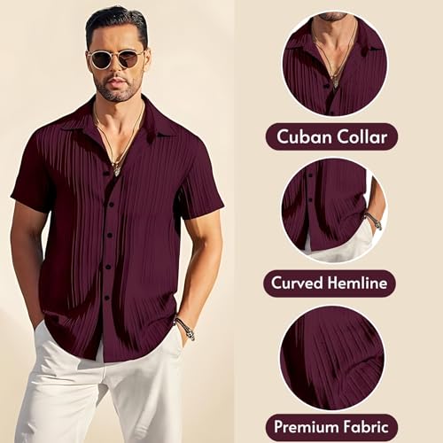 Image of IndoPrimo Men's Cotton Shirt with Spread Collar Neck Line Solid Pattern Half Sleeves Regular Fit Western Style and Standard Length