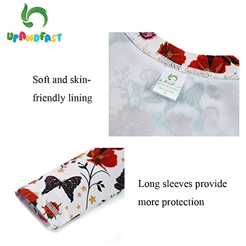 Image of upandfast Girls Rash Guard Set Long Sleeve Two Piece Swimsuit with UPF 50+ Sun Protection for Girls 3-8 Years