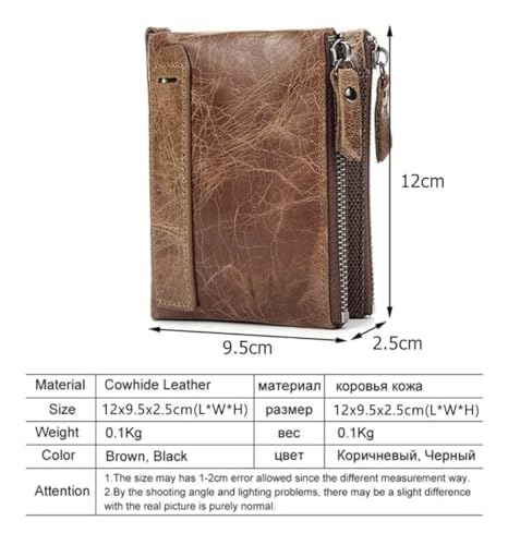 Wallet Coin Pocket Wallet Leather Men's Wallet Short Double Zipper Purse Clutch Large Capacity Retro Business Card Holder Wallet For Men Women2