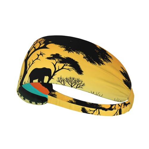 Diadema deportiva elástica unisex con estampado de sabana africana de doble cara, ideal como regalo para amigos amantes del deporte y familia