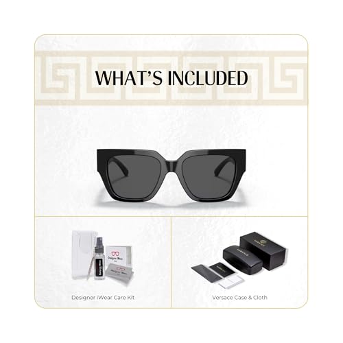 Versace VE4409F Square Sunglasses for Women +BUNDLE with ACCESSORY EYEWEAR KIT2