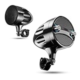 KSPEAKER Motorcycle Speakers Bluetooth Waterproof Radio Audio System Built-in Amplifier, 3 Inch Metal Mp3 Player, Great for ATV, Scooter Bike,12 Volt Vehicle, S7BL