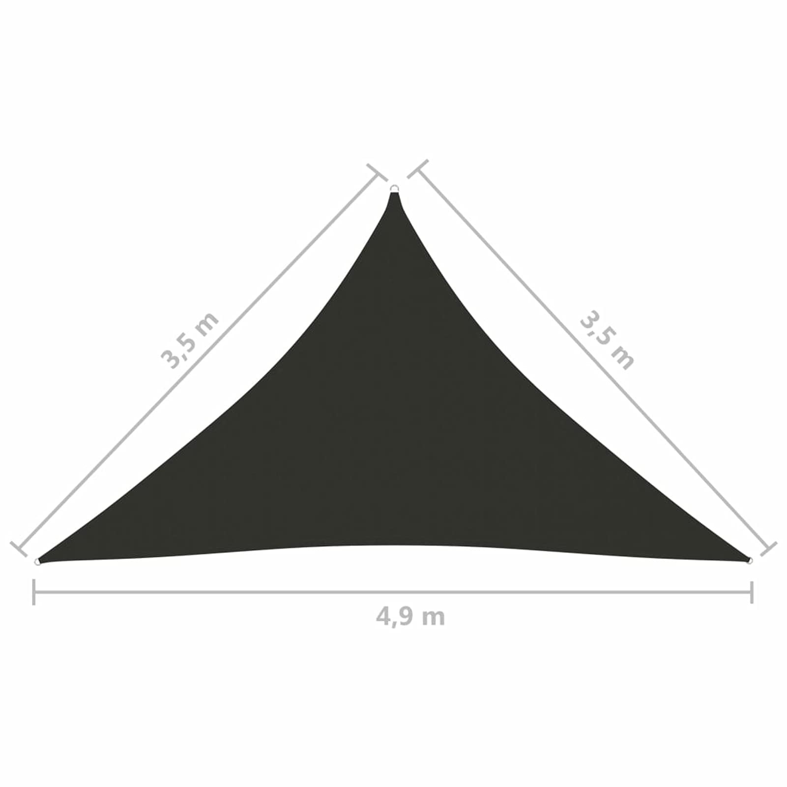 Parasole a Vela Oxford Triangolare 3,5x3,5x4,9 m Antracite,Tenda a Vela Impermeabile Rettangolare Vela Ombreggiante Parasole Protezione Raggi U V per Esterno Giardino terrazza