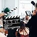 Flexzion Acrylic Plastic Clapboard Director's Clapper Board Dry Erase Cut Action Scene Slateboard for Hollywood Camera Film Studio Home Movie Video 10x12 with Black/White Sticks