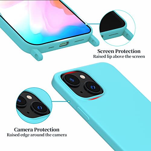 Image of Compatible with iPhone 14 Plus Case with Lanyard Crossbody iPhone Case with Strap Adjustable Shockproof Drop Protection Silicone Phone Cover for iPhone 14 Plus 6.1''