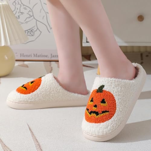 Halloween Slippers for Women Men, Halloween Cookie Slipper, Winter Soft Comfy Plush Slip-On Slippers for Home Bedroom Indoor Outdoor Shoes3