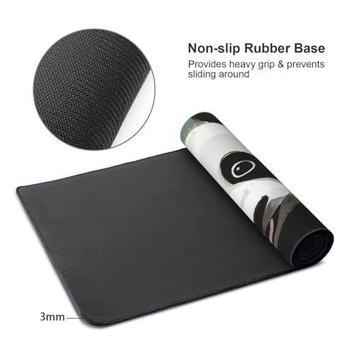 Tapis de souris grand format avec bords cousus et base caoutchouc