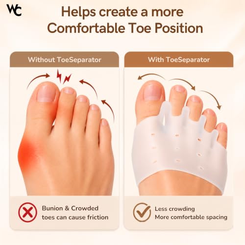Image of Wonder Care Toe Separator Socks Foot Alignment Bunion Corrector Silicone Spacer Hallux Valgus Support Unisex
