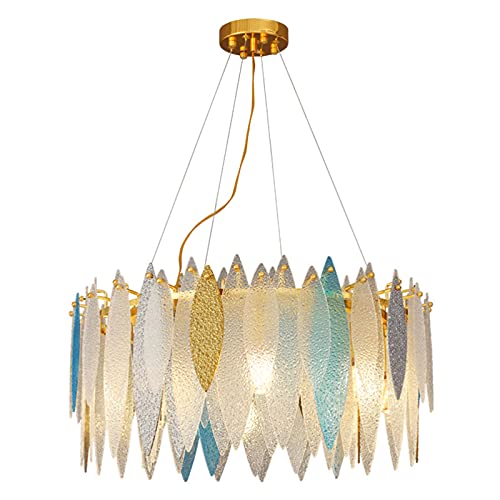 Plafonniers modernes chrome avec suspension LED en cristal et verre dépoli LWX
