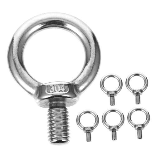Anneome 6 piezas Tornillos de Ojal de Elevación Acero Inoxidable Resistente la Corrosión con para Fijación y Soporte Bricolaje y Jardín