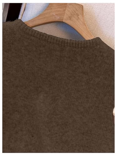 Image of RoseSeek Women's Button Down Sweater Vest Sleeveless Crewneck Knit Outerwear Old Money Knitwear