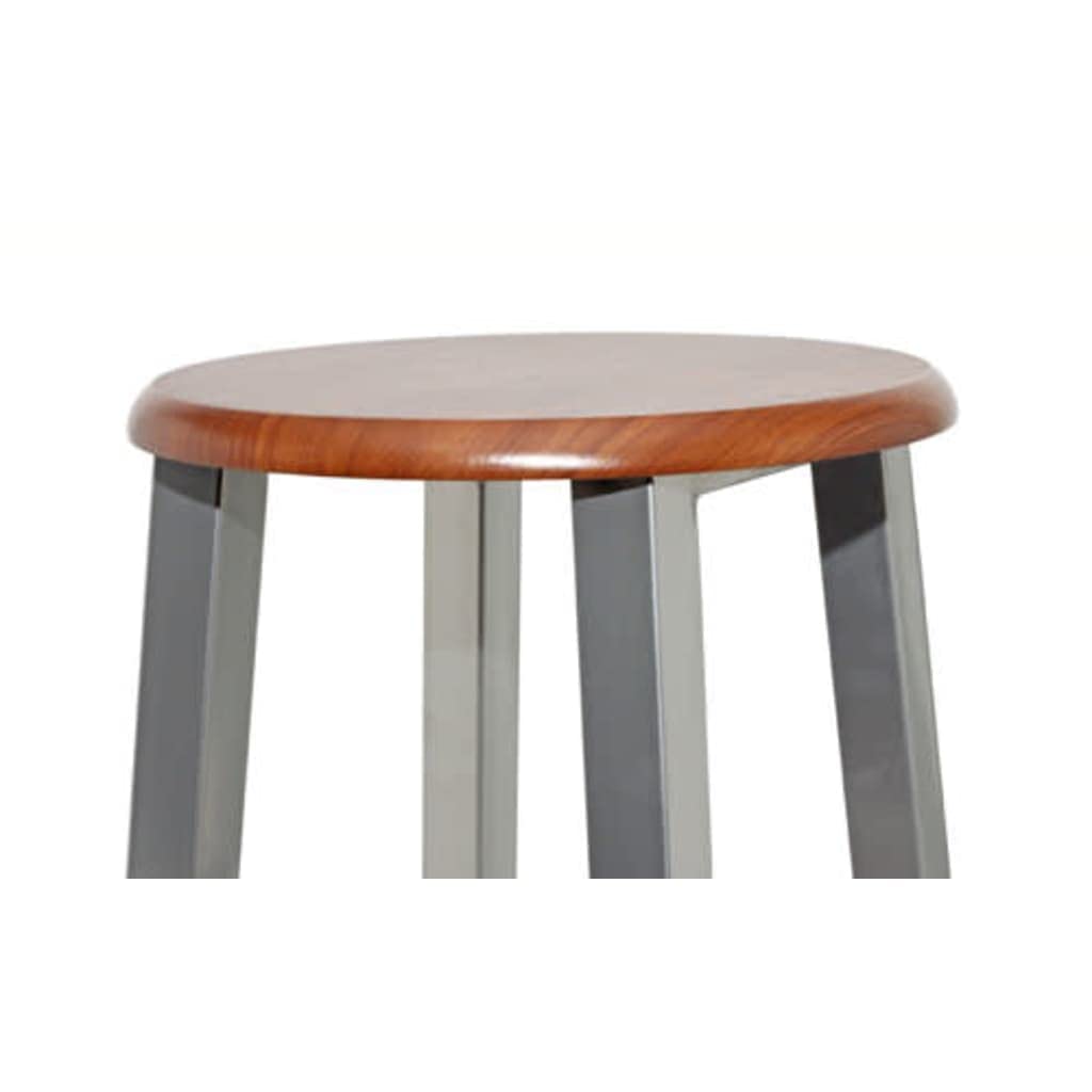 Stołek barowy 2 szt. metalowy stelaż z brązowym siedziskiem MDF, 30 x 30 x 70 cm, taboret barowy z podnóżkiem, taboret kuchenny do jadalni, baru, lady, obciążenie do 110 kg