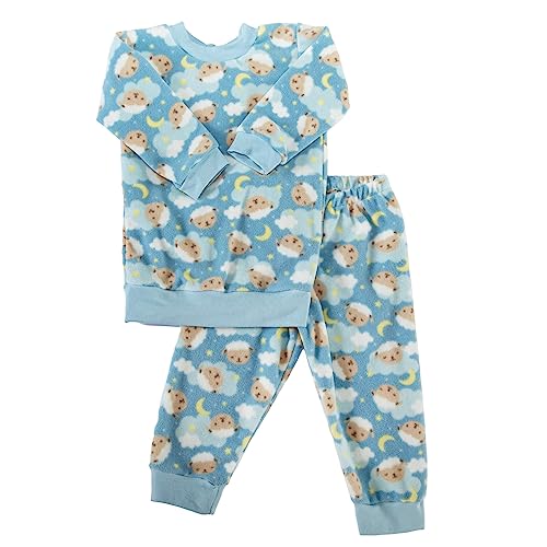 Conjunto Bebê Primeiros Passos Blusa e Calça para Meninos Azul Ovelha Tamanho:2