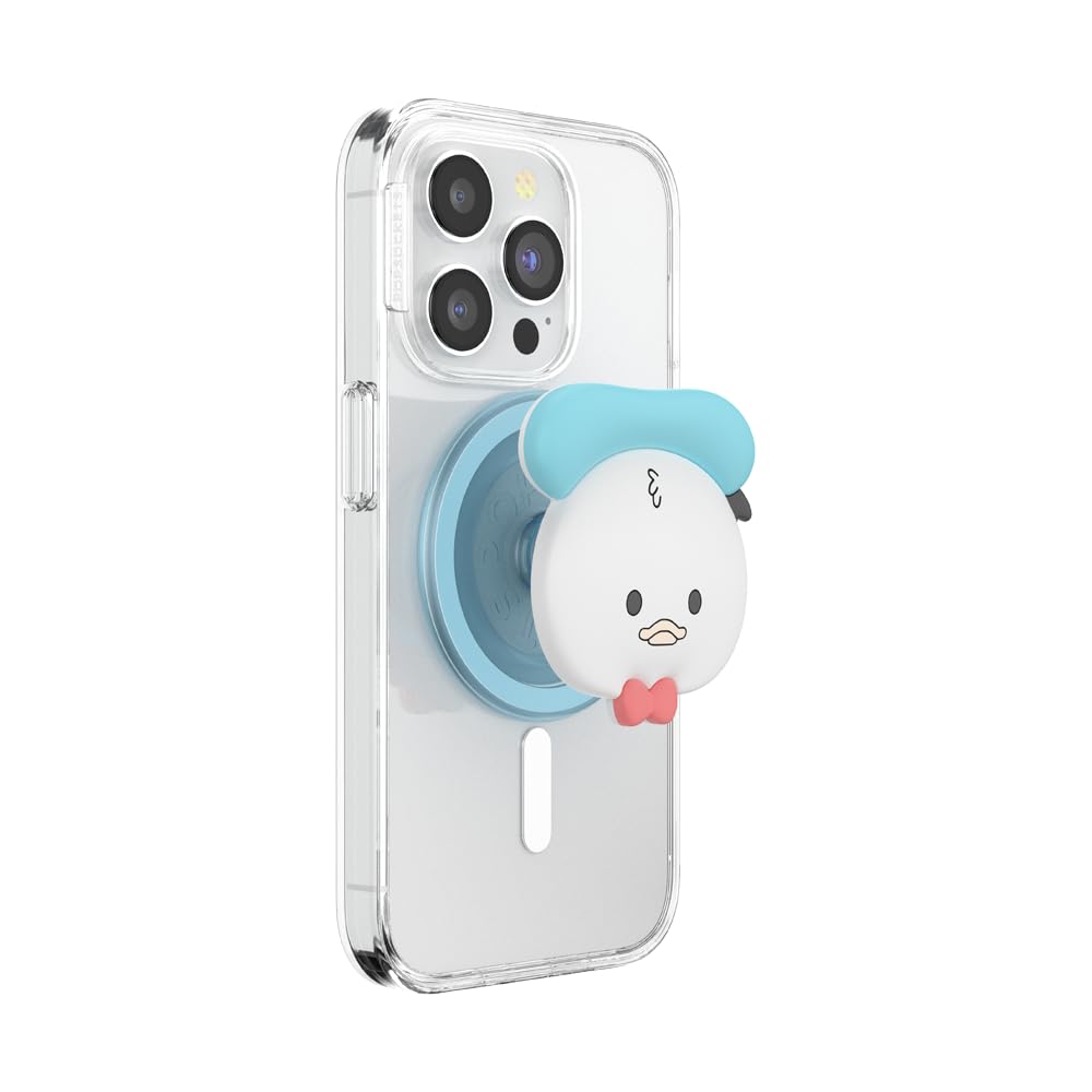 PopSockets Phone Grip for MagSafe Magnetic Holder, Phone Stand, Disney - Kawaii Donald, Reddish Magenta