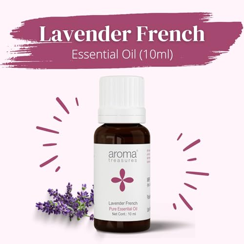 Image of Aroma Treasures Lavender French Essential Oil | 100% Pure & Natural Theraputic Essential oil for healthy Skin, body, Aromatherapy - 10ml