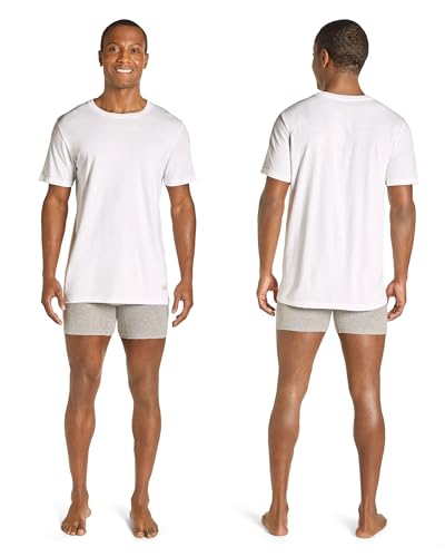 JOE BOXER White Undershirts for Men Pack of 4, Men's T-Shirts 4-Pack, Tag Free, Breathable Cotton-Poly Knit4