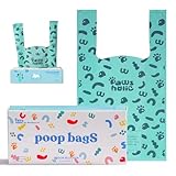 Cat Litter Disposal Bags and Dog Poop Bags with Handle, 180 Counts, Lavender Scented,Corn Starch Blend Extra Thick and Guaranteed Leak Proof Poop bags for Kitty and Doggy
