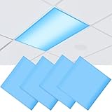 RGQSUN 4 Pcs Fluorescent Light Covers Magnetic Blue Light Covers for Ceiling Lights,2x4 ft Fluorescent Lights Filter Drop Ceiling Lights Cover Panel for Classroom,Office,School,Hospitals