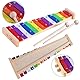 Xylophon für Kinder,Glockenspiel,Xylophon Holz,Xylophon 15 Töne Regenbogentaste Xylophon mit 2 Schlägeln Windspiel Holz und Percussion Instrument Ideal Geschenk für pädagogische Instrumente