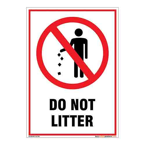 buysafetyposters.com - Do Not Litter Sign In English - Sunboard - (Portrait A3, inch 12 X 18 inch, Multicolor) (B08BX47VRF) Amazon Price History, Amazon Price Tracker