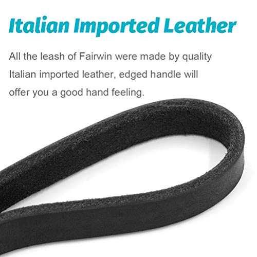 Fairwin Leather Dog Leash 6 Foot - Braided Best Military Grade Heavy Duty Dog Leash For Large Medium Small Dogs Training And Walking(Black L:3/4" X5.6Ft) #TOP2