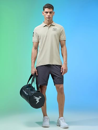 Image of TECHNOSPORT Men's Slim Fit Solid Half Sleeve Polo T-Shirt for Gym, Sports & Running