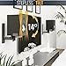 FDM Universal Speaker Wall Mount One Pair of Side Clamping Bookshelf Speaker Mount Bracket with Swivel and Tilt for Sound Speakers (Black)