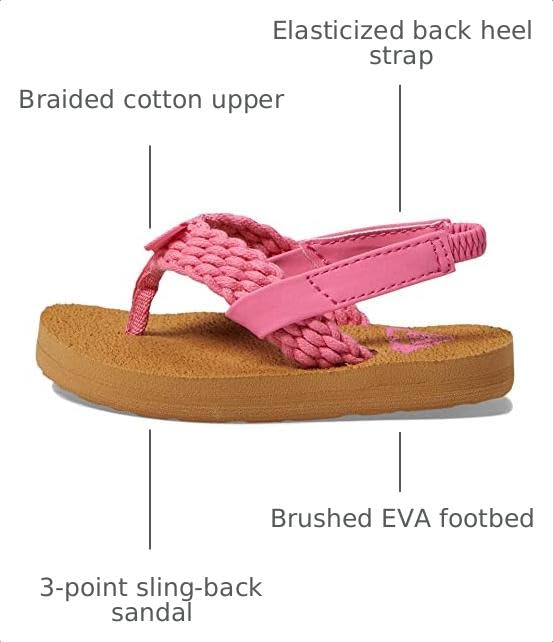 Image of Roxy Girl's Toddler Porto Sandals Flip-Flop