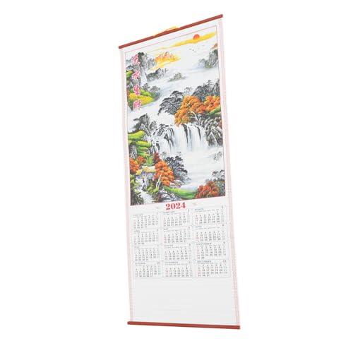 LOLIPPYY 年小型堅牢壁掛け月間カレンダー 風景写真デザイン 書き込み可能スペース付き 省スペース吊り下げ型 家 オフィス用日常計画管理