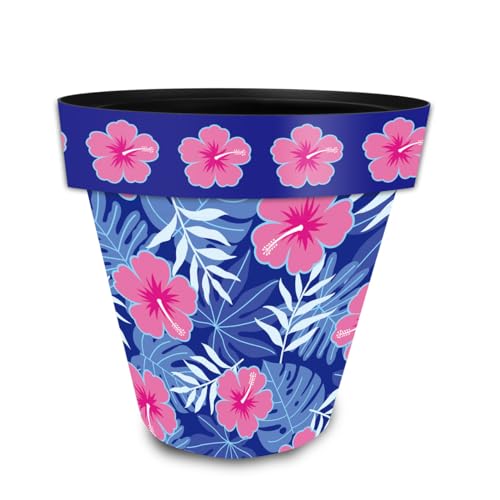 Briarwood Lane Pink and Blue Tropical Medium Planter