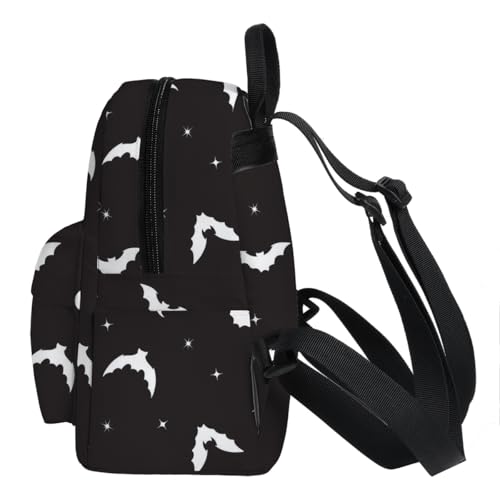 Image of Deanfun Mini Backpack for Women - Waterproof Cute Small Backpack with Bat Print, Multi Pockets and Reinforced Belts MNSB-311