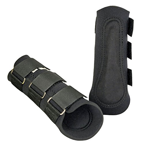 Country Pride Splint Boots, Neoprene, with Ez Pull Fasteners, Black (Small)