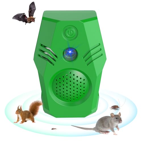 Ahuyentador ultrasónico de Palomas,Repelente para Gatos, Ahuyentador para Gatos Ultrasonido Repelente para Palomas,Repelente Ultrasónico de Gatos de Plagas Solar Impermeable Exterior LED Light Black