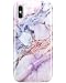 RXKEJI Purple Marble Design Cute Clear Flexible Bumper TPU Soft Rubber Silicone Cover Phone Case for iPhone XS Max 2018 6.5 inch