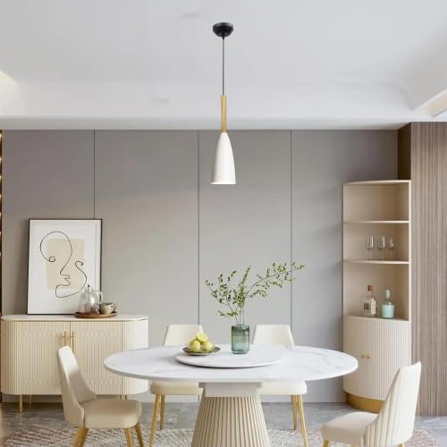 Image of GreyWings Modern Cone White Aluminium Hanging Pendant Light Cord, Antique Decor, Bulb not Included, Pack of 3