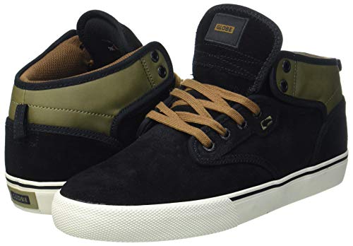 Image of Globe Men's Motley Mid Skate Shoe, Black /Turtle Green, 10.5 M US